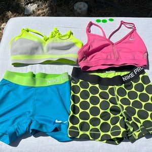 Nike lot sports bra and shorts